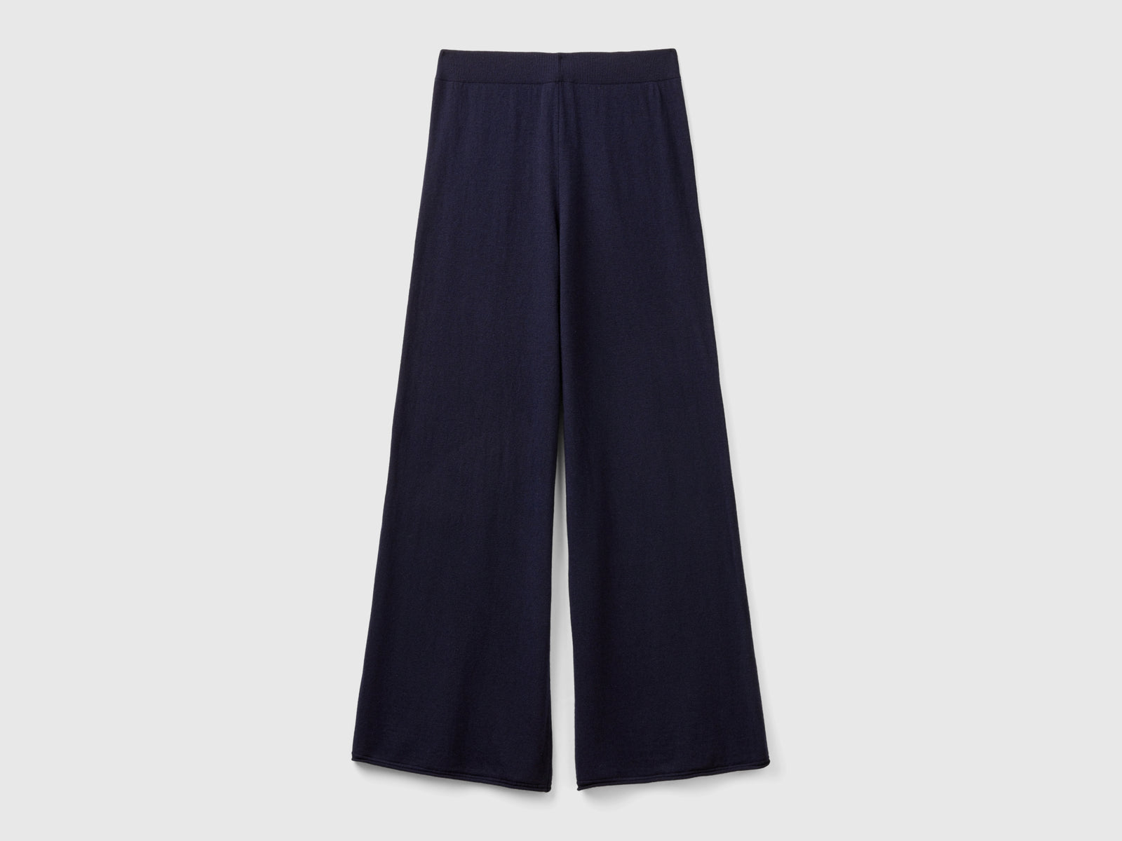 Wide trousers in wool and cashmere blend da donna blu scuro 2 | Benetton Outlet