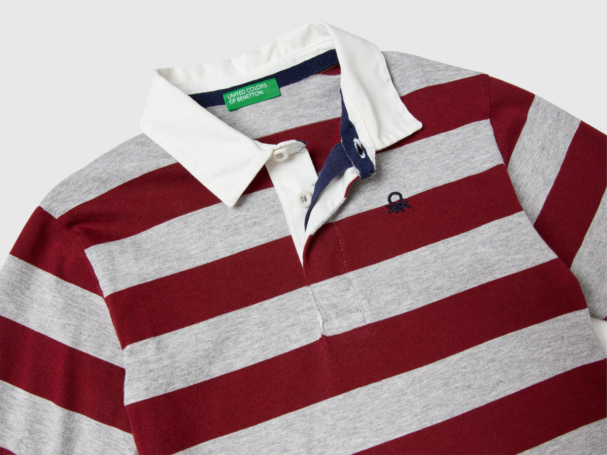 Polo rugby a righe in cotone
