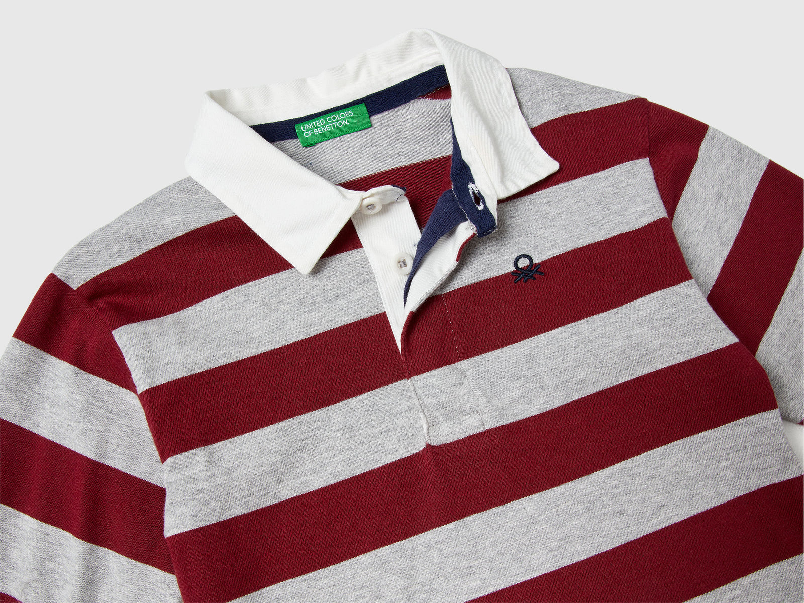 Polo rugby a righe in cotone da bimbo bordeaux 3 | Benetton Outlet