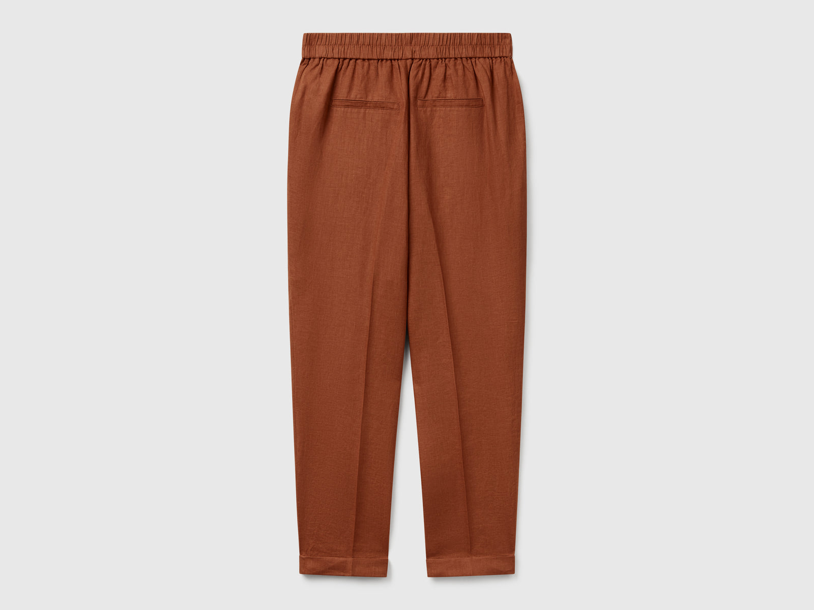 Pantaloni regular fit in puro lino da donna bruciato 2 | Benetton Outlet