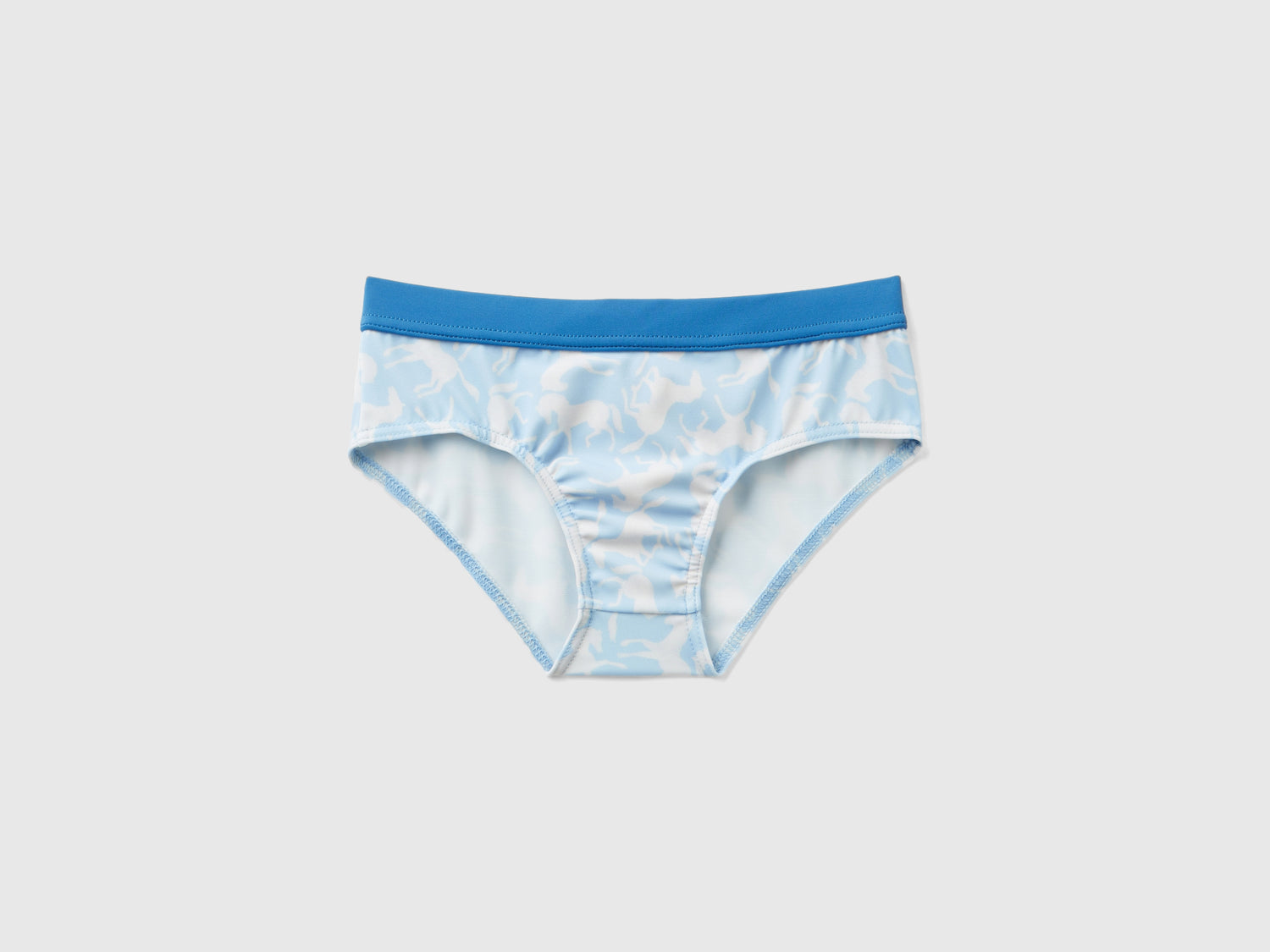 Slip mare con stampa cavalli da bambino celeste | Benetton Outlet