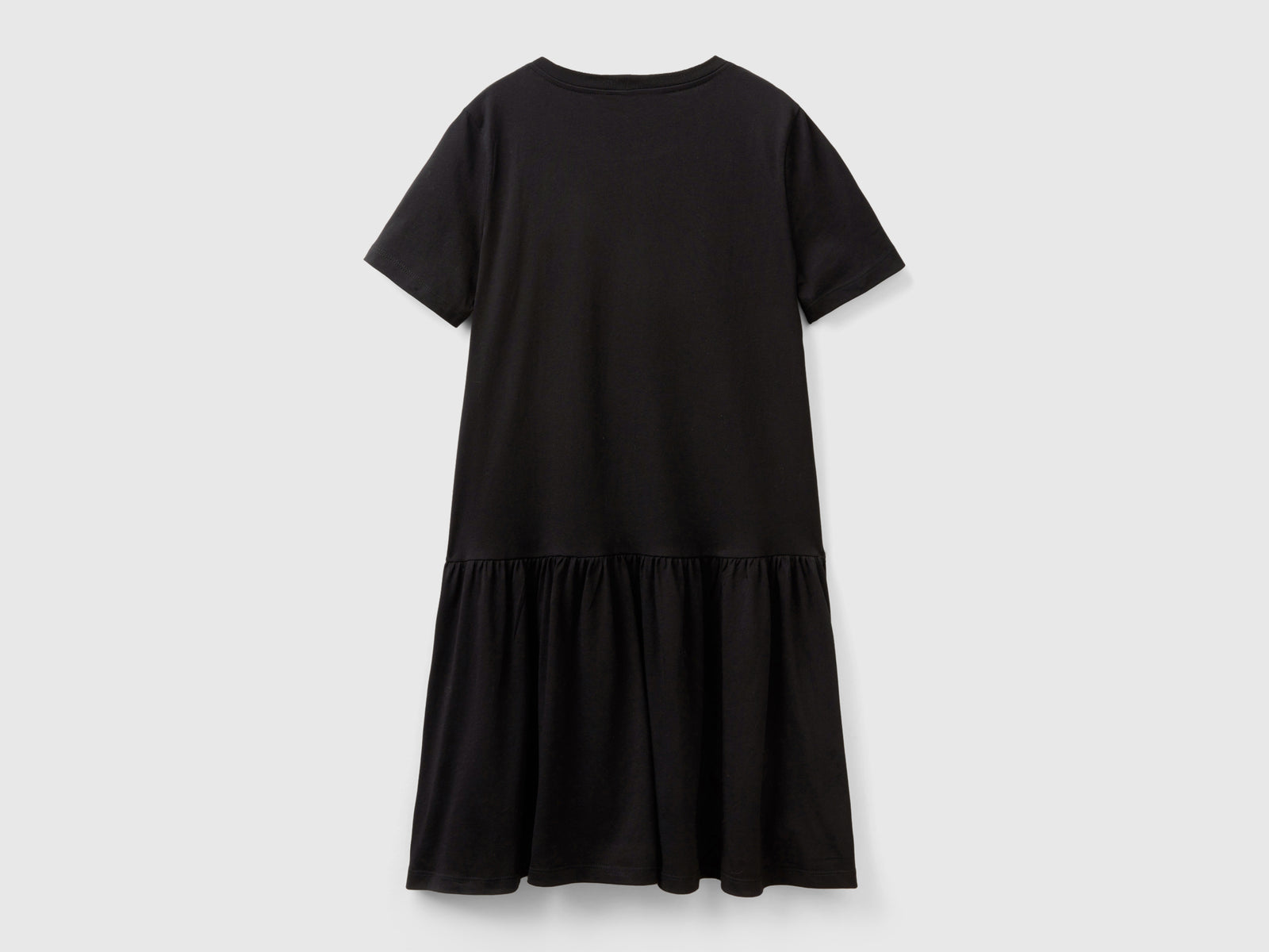 Abito corto in cotone a fibra lunga da donna nero 2 | Benetton Outlet