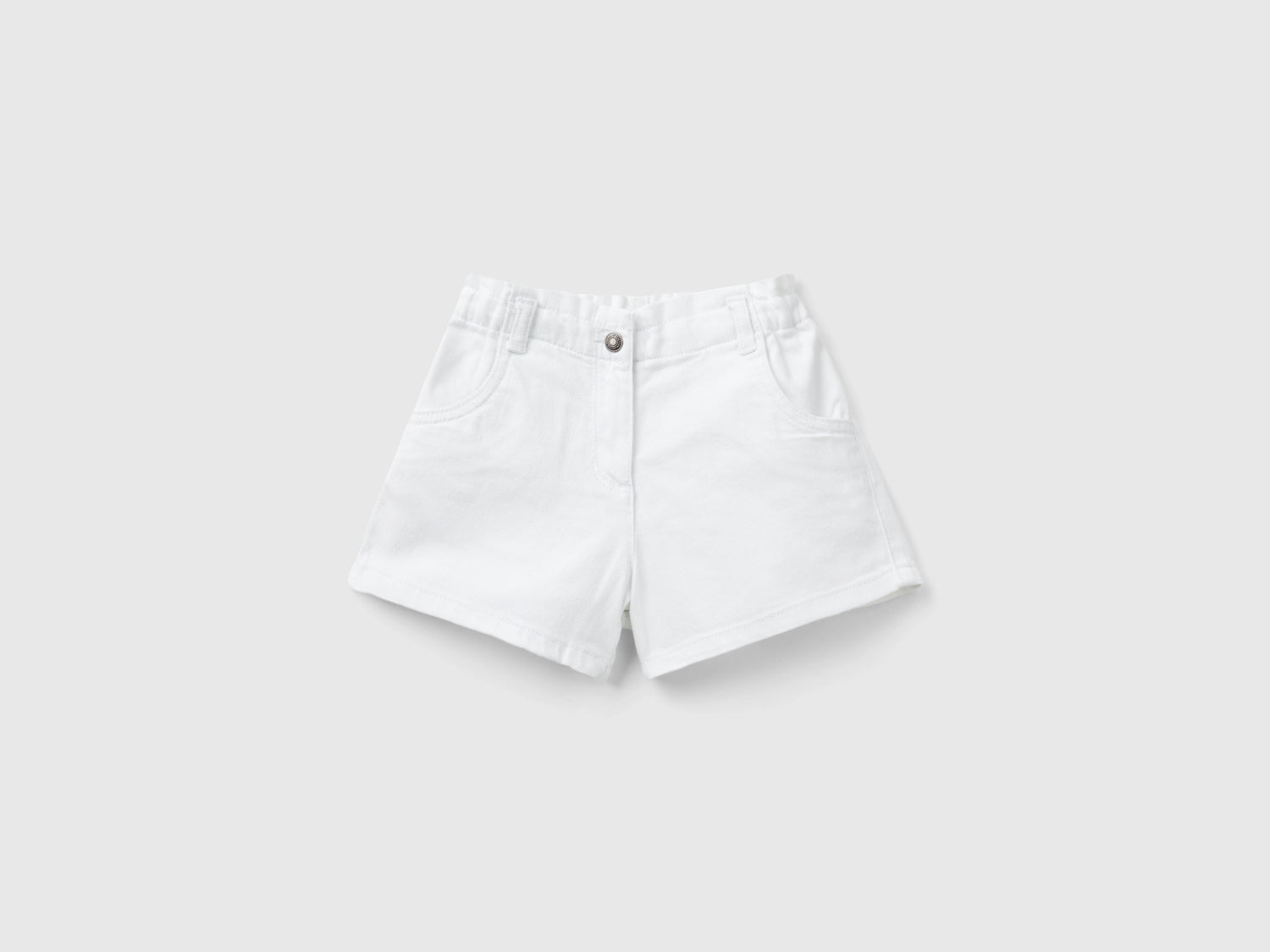 Shorts paperbag in cotone stretch da bimba bianco | Benetton Outlet