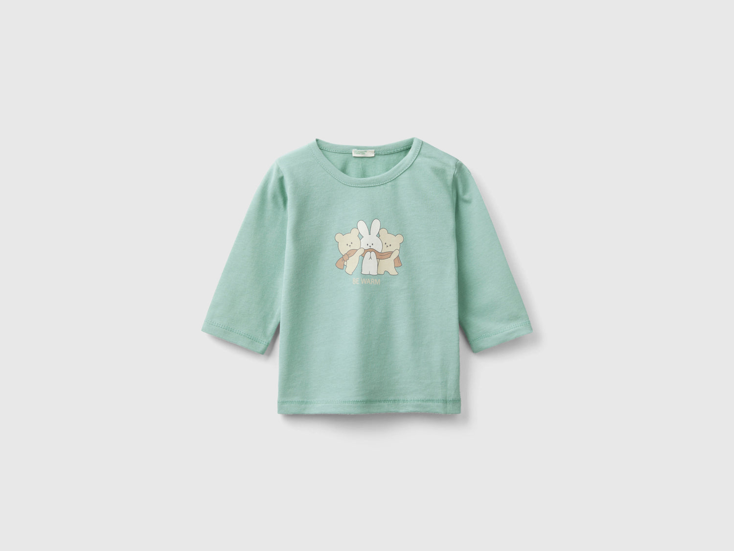 T-shirt in caldo cotone bio da neonato verde acqua | Benetton Outlet