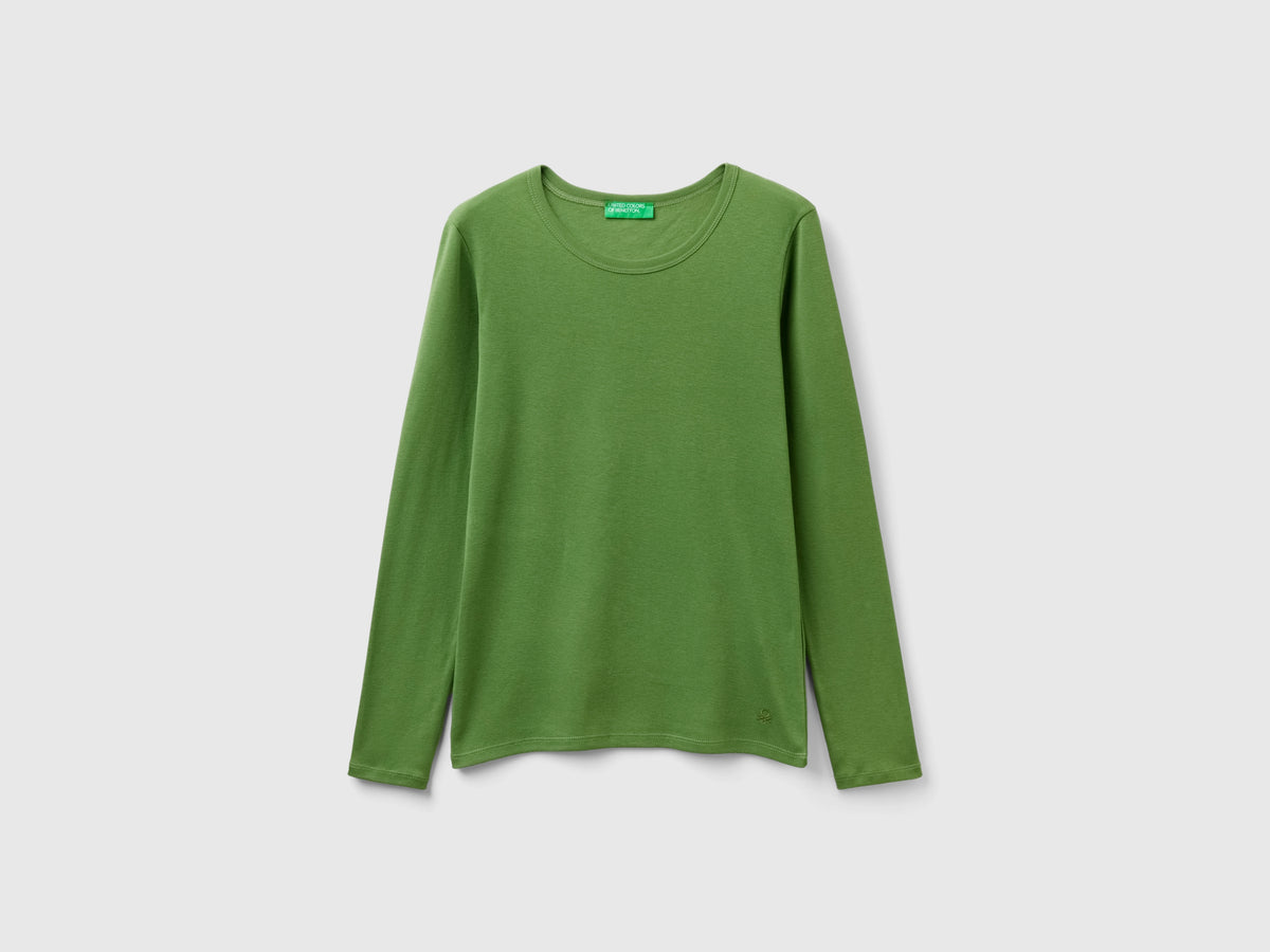 T-shirt a manica lunga in puro cotone