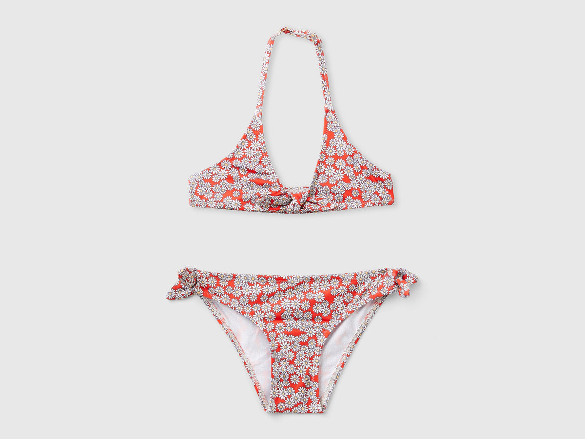 Bikini mare con stampa margherite