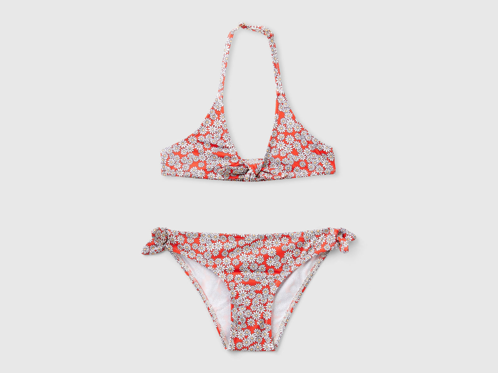 Bikini mare con stampa margherite da bambina rosso | Benetton Outlet