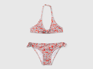 Bikini mare con stampa margherite