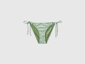 Slip mare con laccetti e stampa fiori