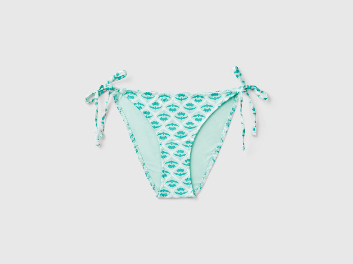 Slip mare con laccetti e stampa fiori