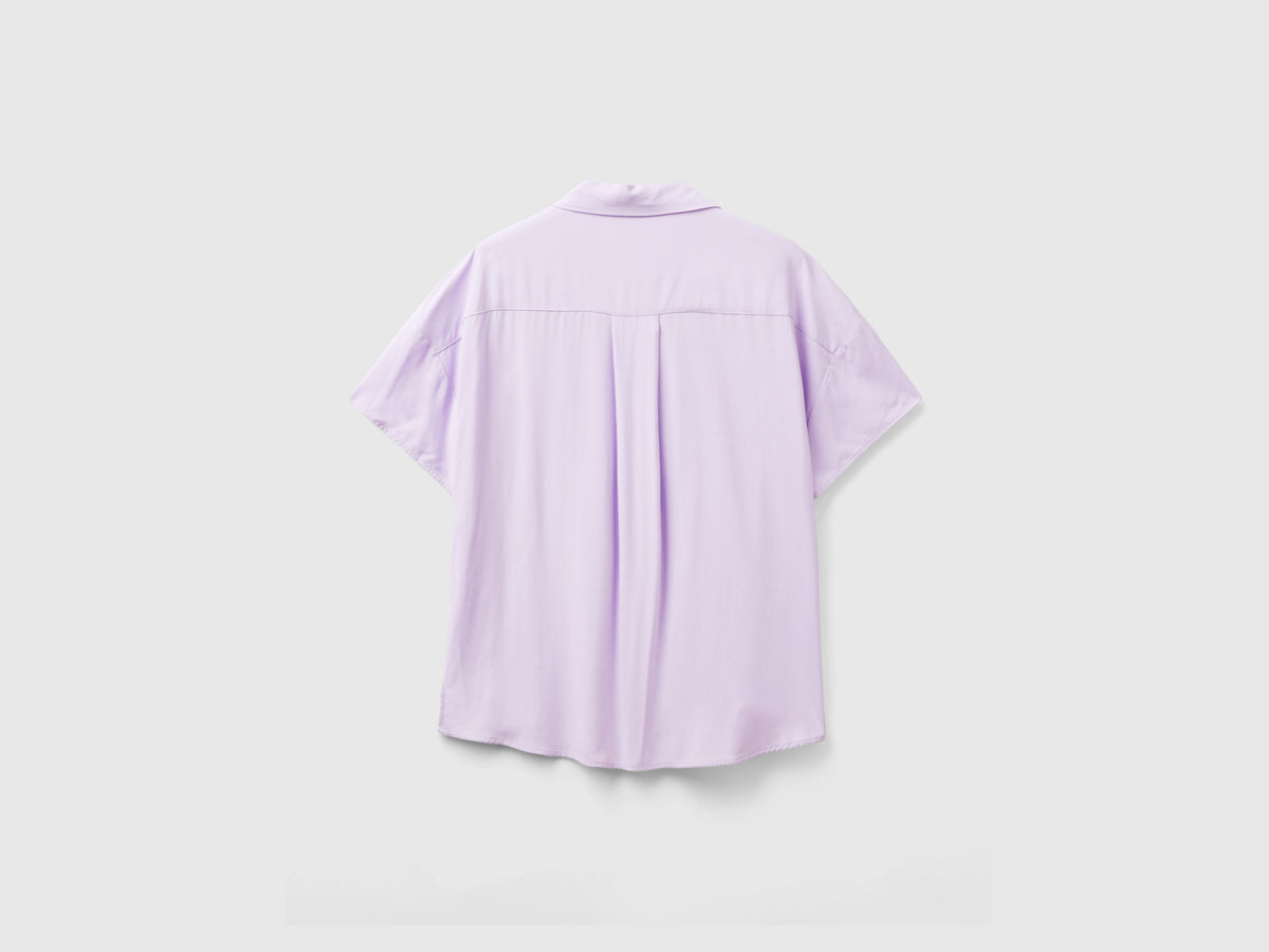 Camicia a manica corta in viscosa