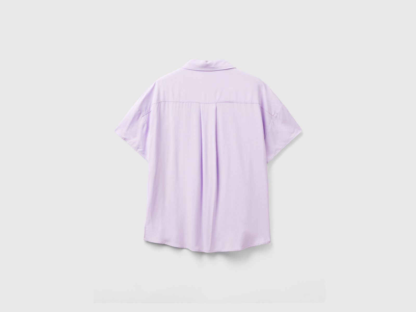 Camicia a manica corta in viscosa da donna lilla 2 | Benetton Outlet