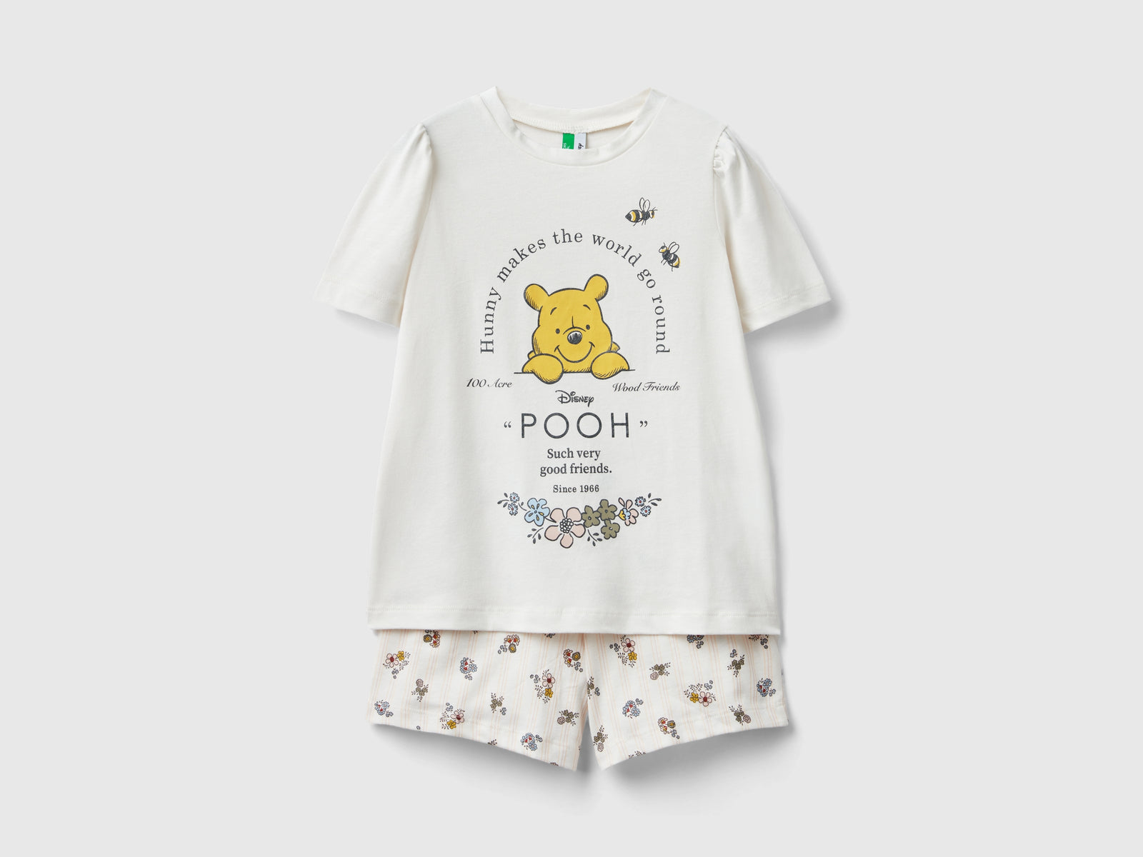Pigiama corto ©Disney Winnie the Pooh da bambina bianco panna | Benetton Outlet