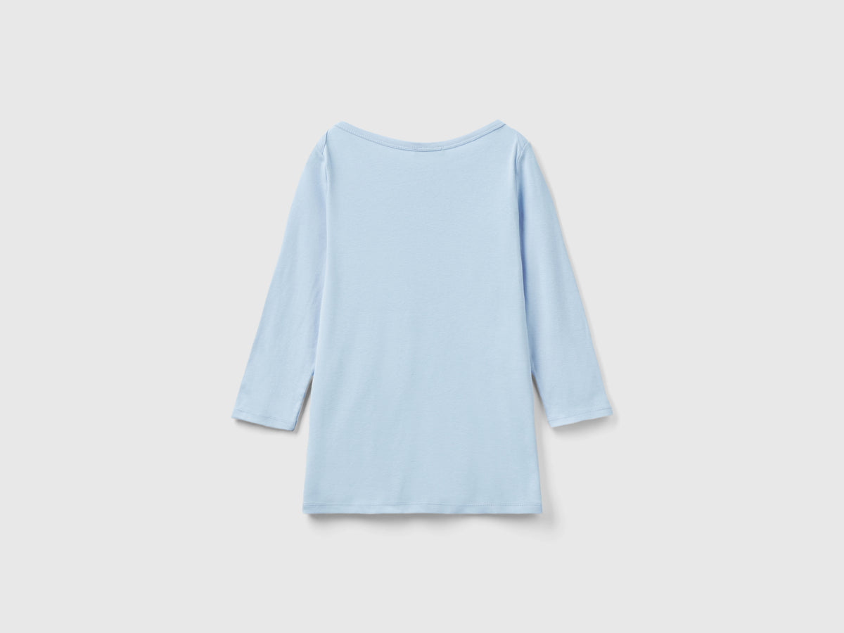 T-shirt con scollo a barchetta 100% cotone