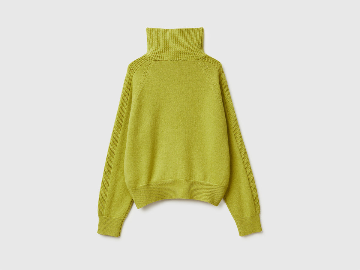 Maglia con mezza zip 100% lana