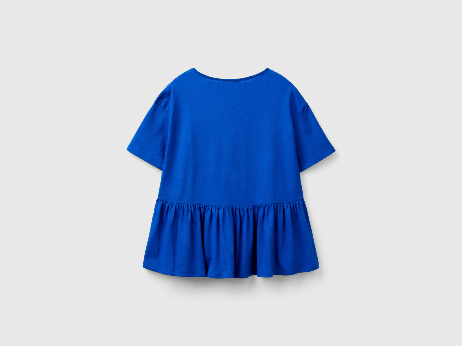 T-shirt boxy fit con balza da donna bluette 2 | Benetton Outlet