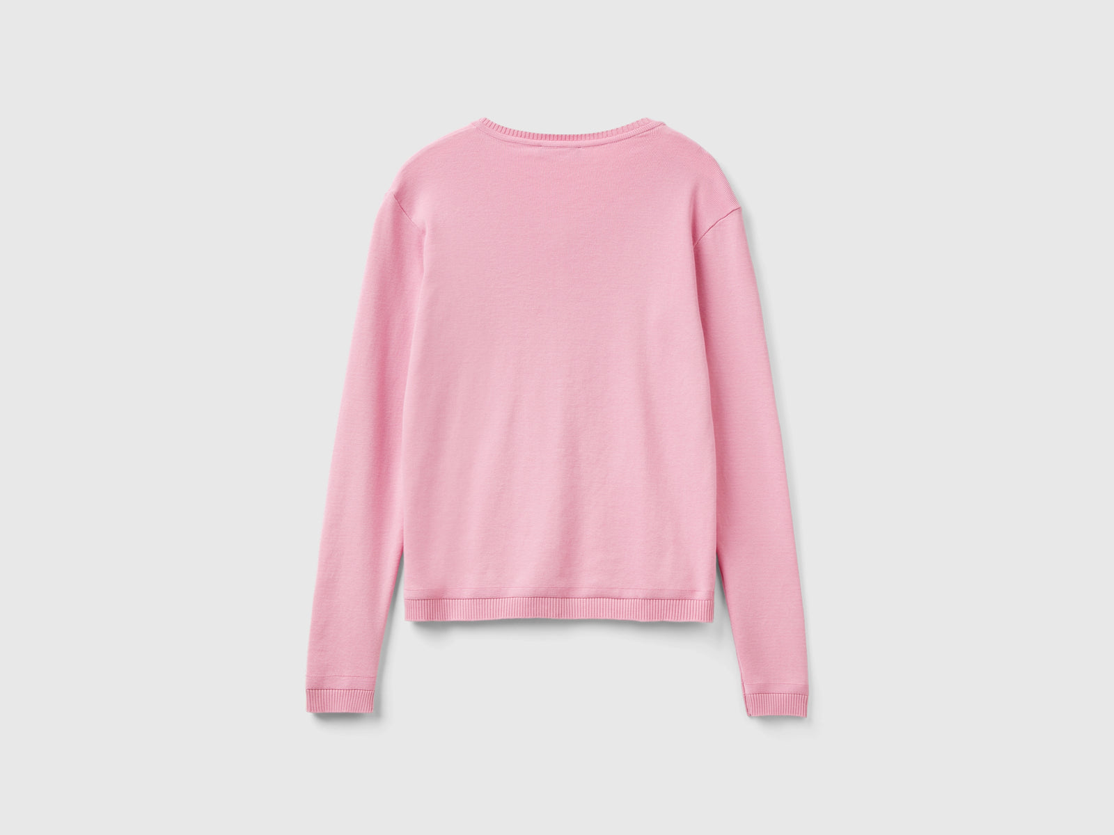 Cardigan girocollo in puro cotone da donna rosa pastello 2 | Benetton Outlet