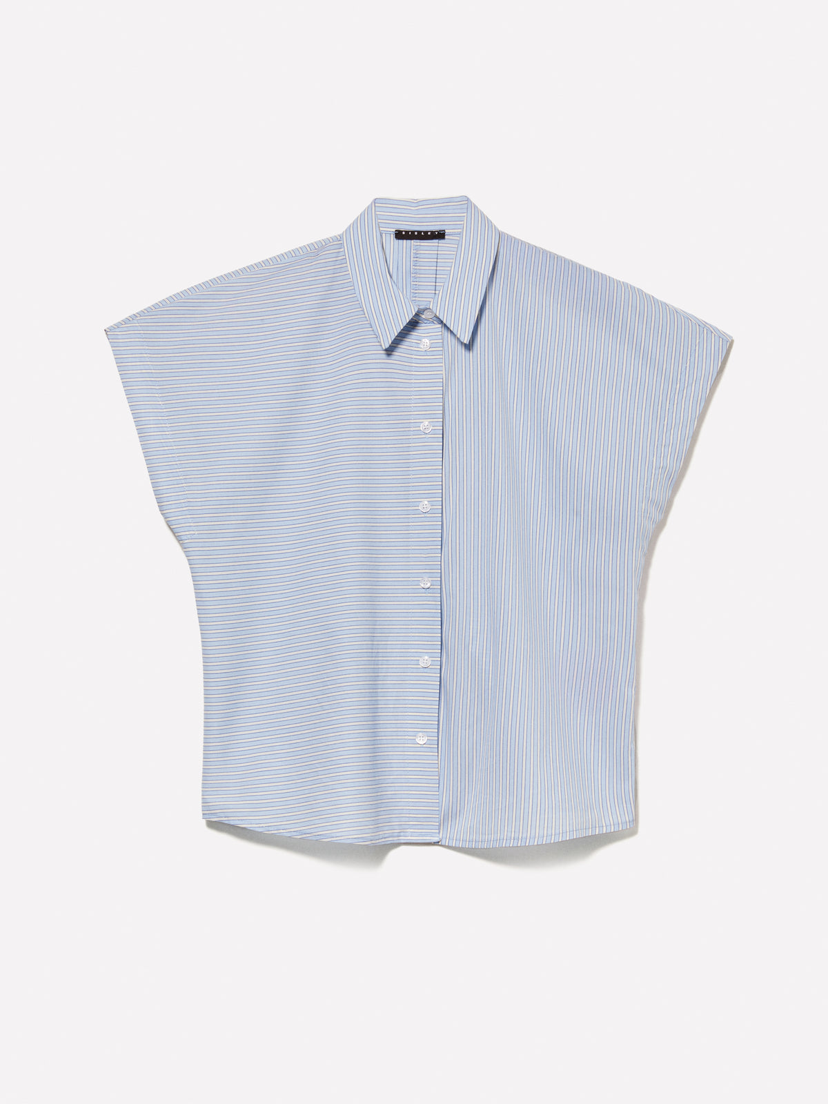 Camicia over fit a righe azzurre