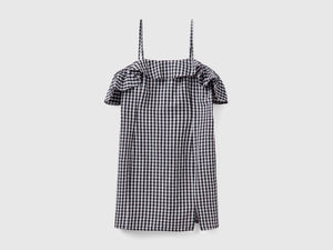 Vestito in misto cotone e lino a quadretti vichy