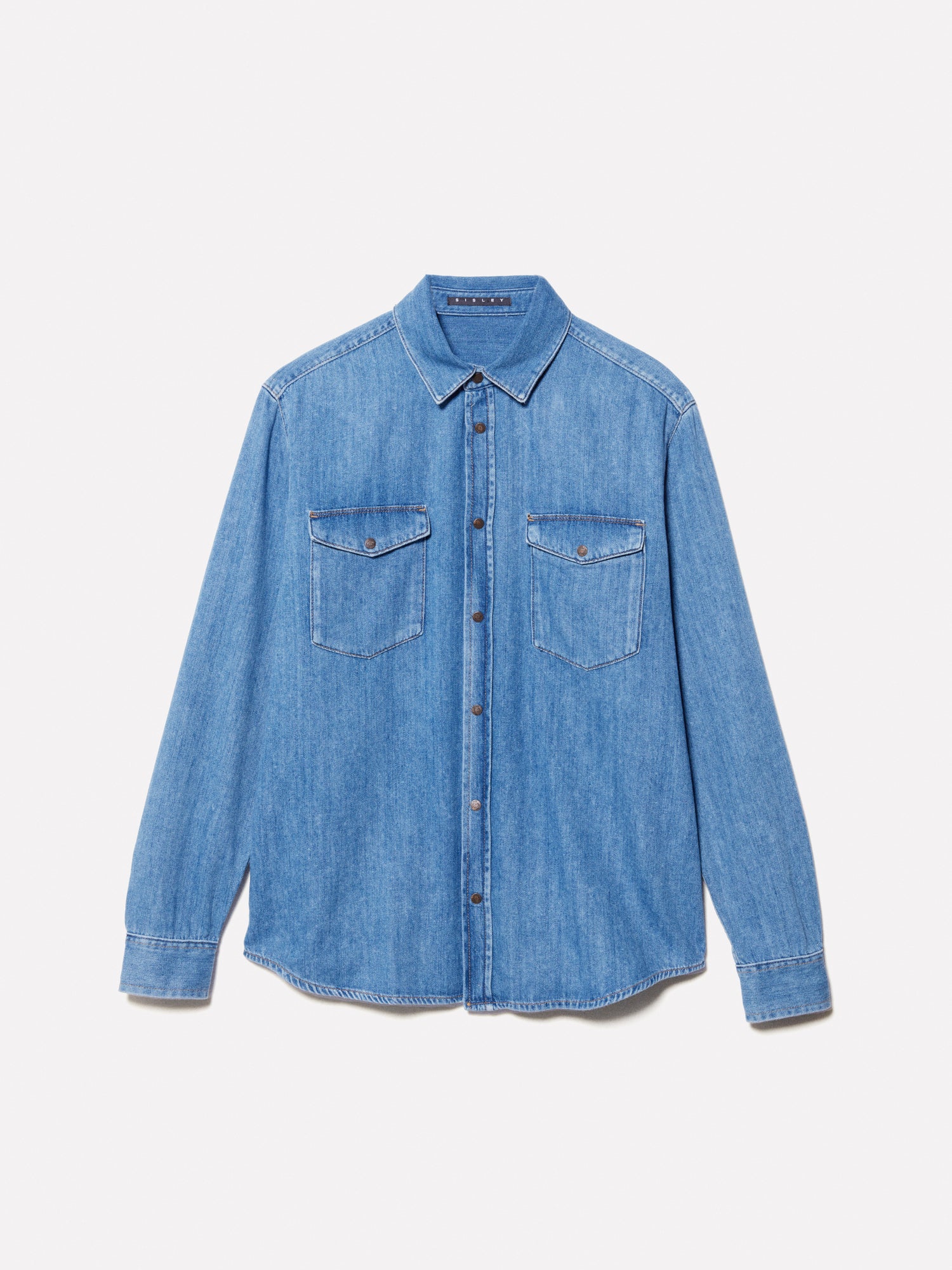 Camicia di jeans regular fit da uomo blu | Sisley Outlet