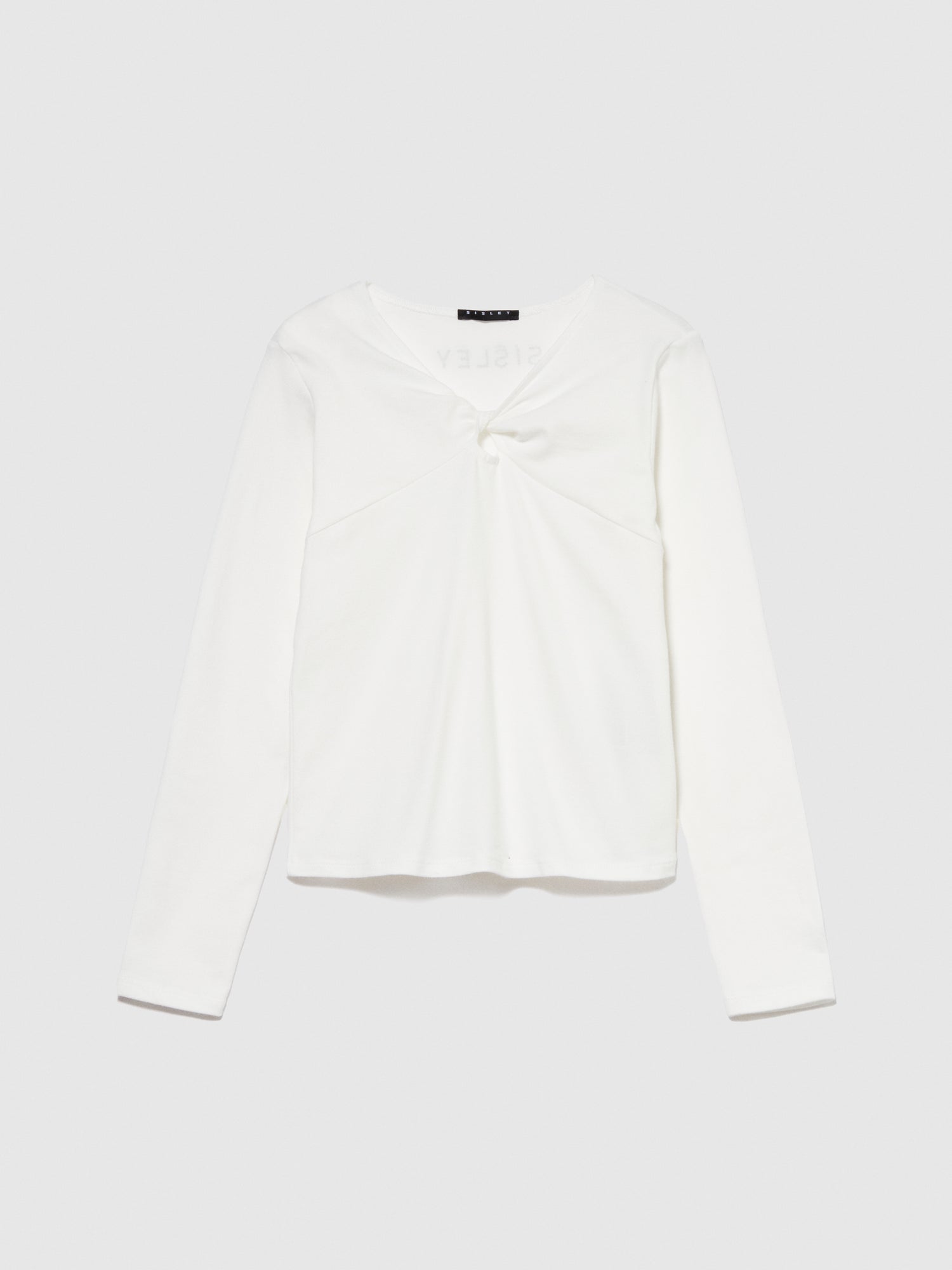 T-shirt con nodo da bambina bianco | Sisley young Outlet
