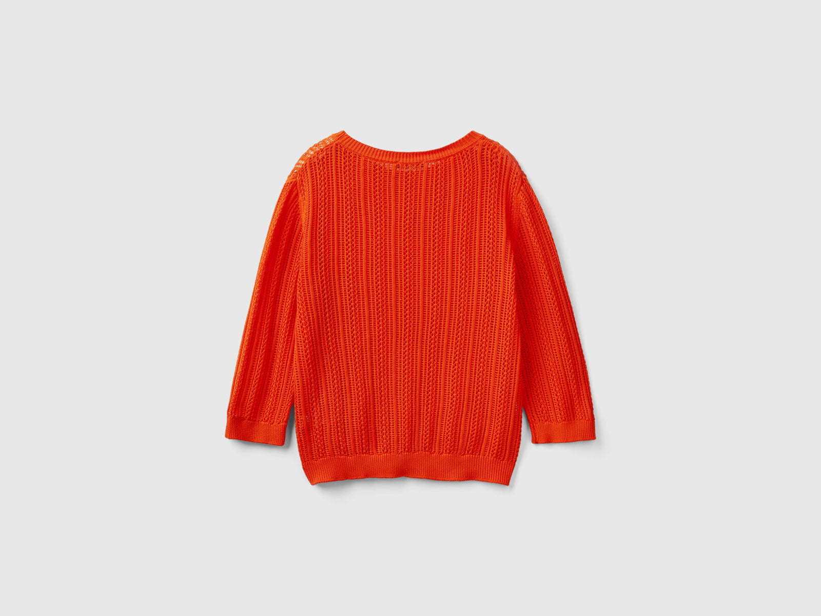 Maglia crochet da donna rosso corallo 2 | Benetton Outlet