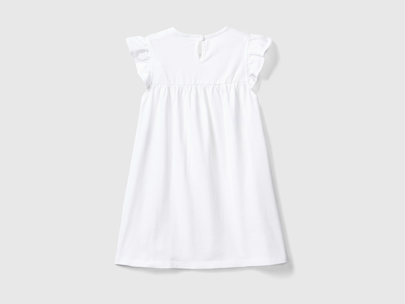 Vestito girocollo stile impero in puro cotone da bimba bianco 2 | Benetton Outlet