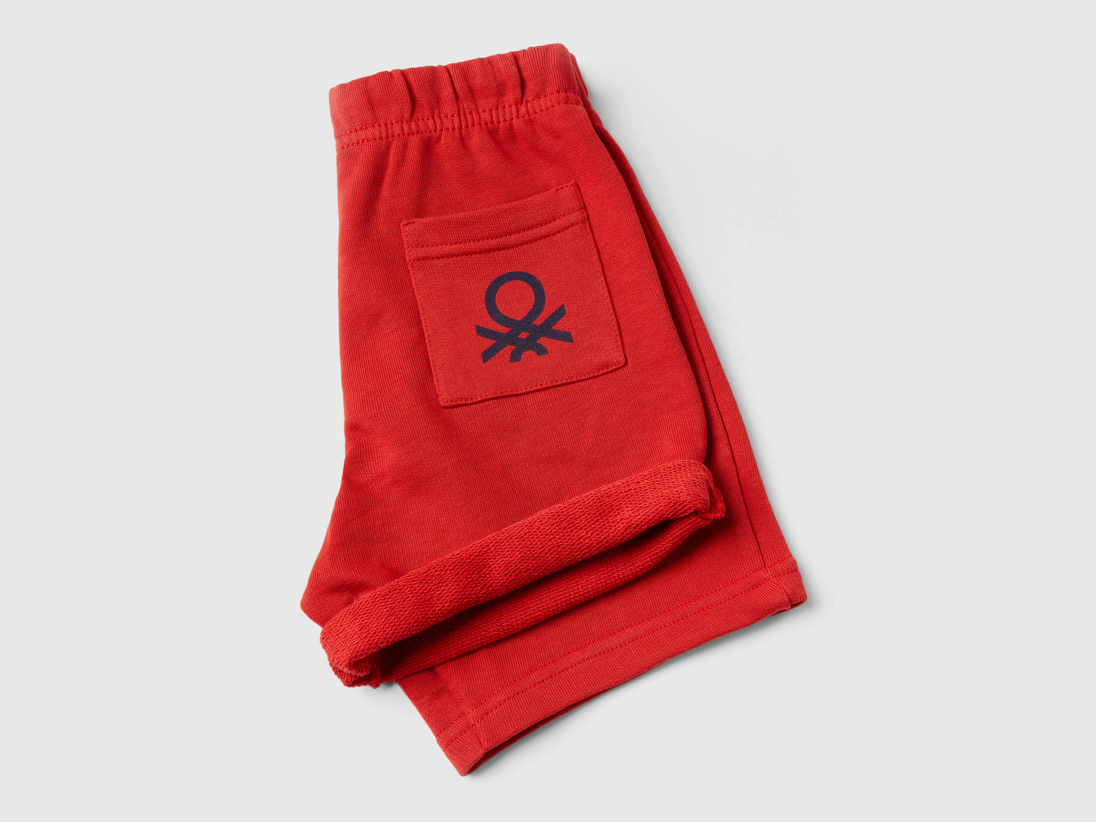 Bermuda in felpa 100% cotone bio da bimbo rosso mattone 2 | Benetton Outlet