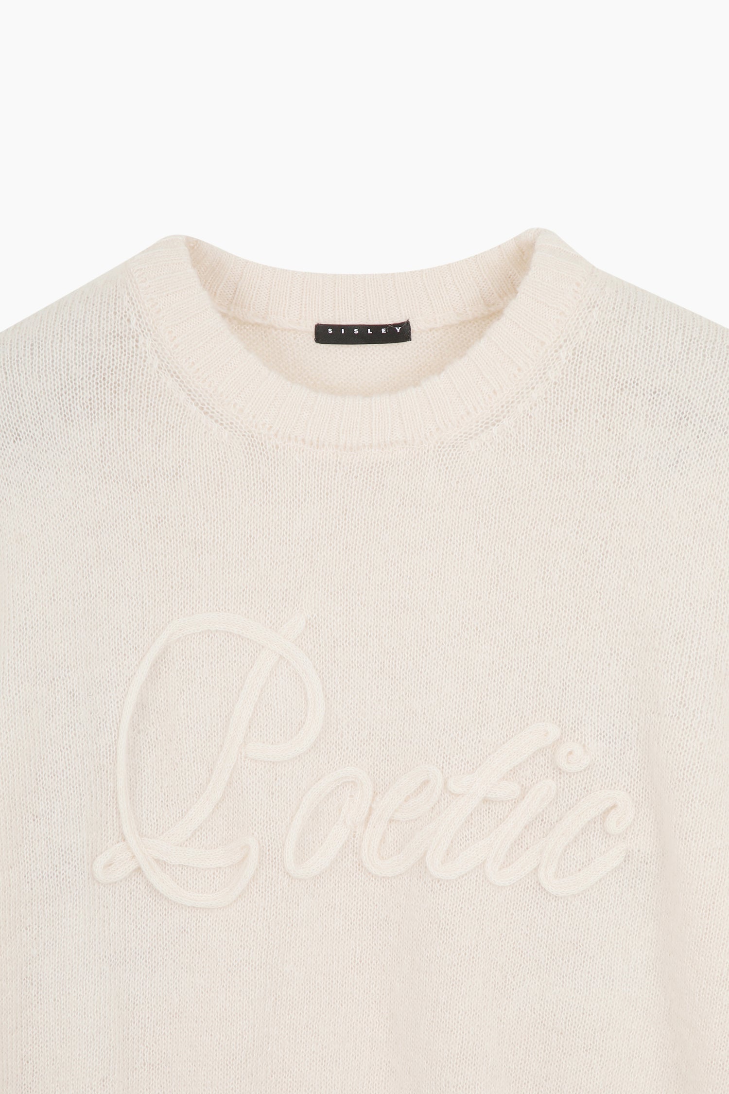 Maglia con intarsio lettering da donna bianco panna 3 | Sisley Outlet