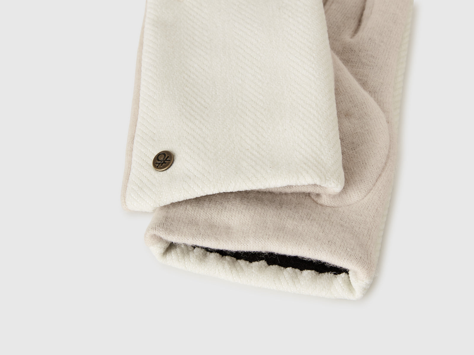 Guanti con trama a spina da donna bianco panna 3 | Benetton Outlet