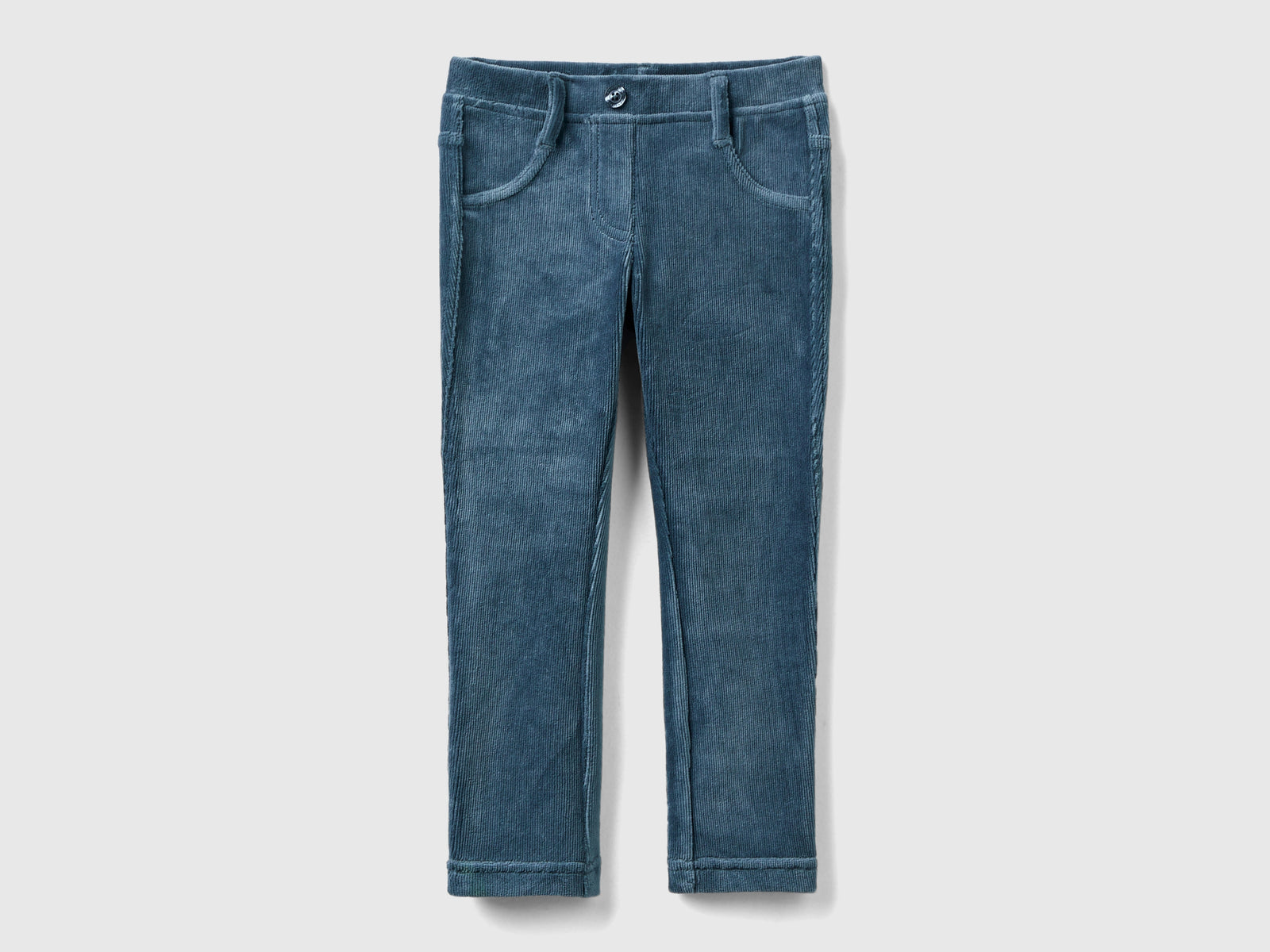 Pantaloni in ciniglia a costine da bimba grigio scuro | Benetton Outlet