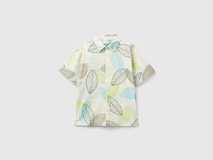 Camicia con stampa foglie