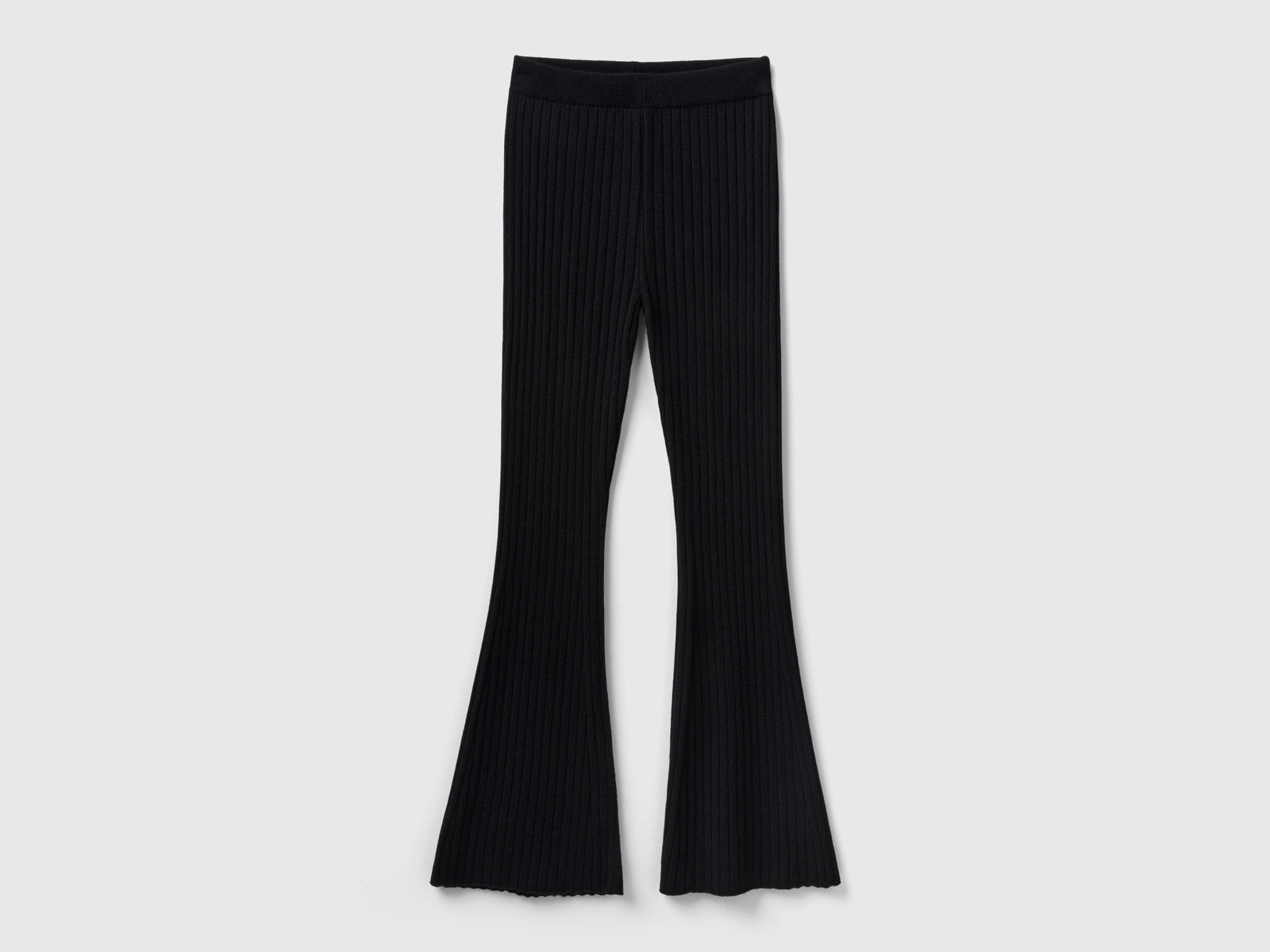 Pantaloni aderenti in maglia da donna nero | Benetton Outlet