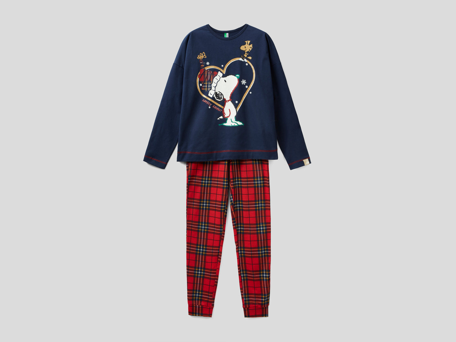 Pigiama Peanuts natalizio da donna blu scuro | Benetton Outlet