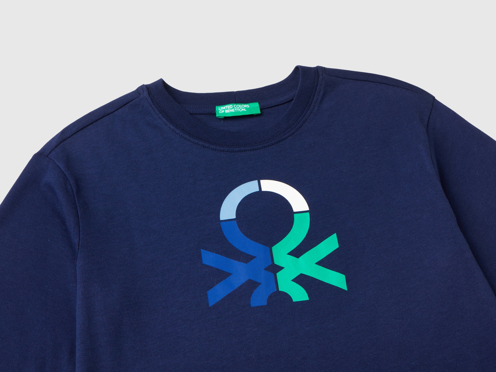 T-shirt manica lunga 100% cotone bio da bambino blu scuro 3 | Benetton Outlet