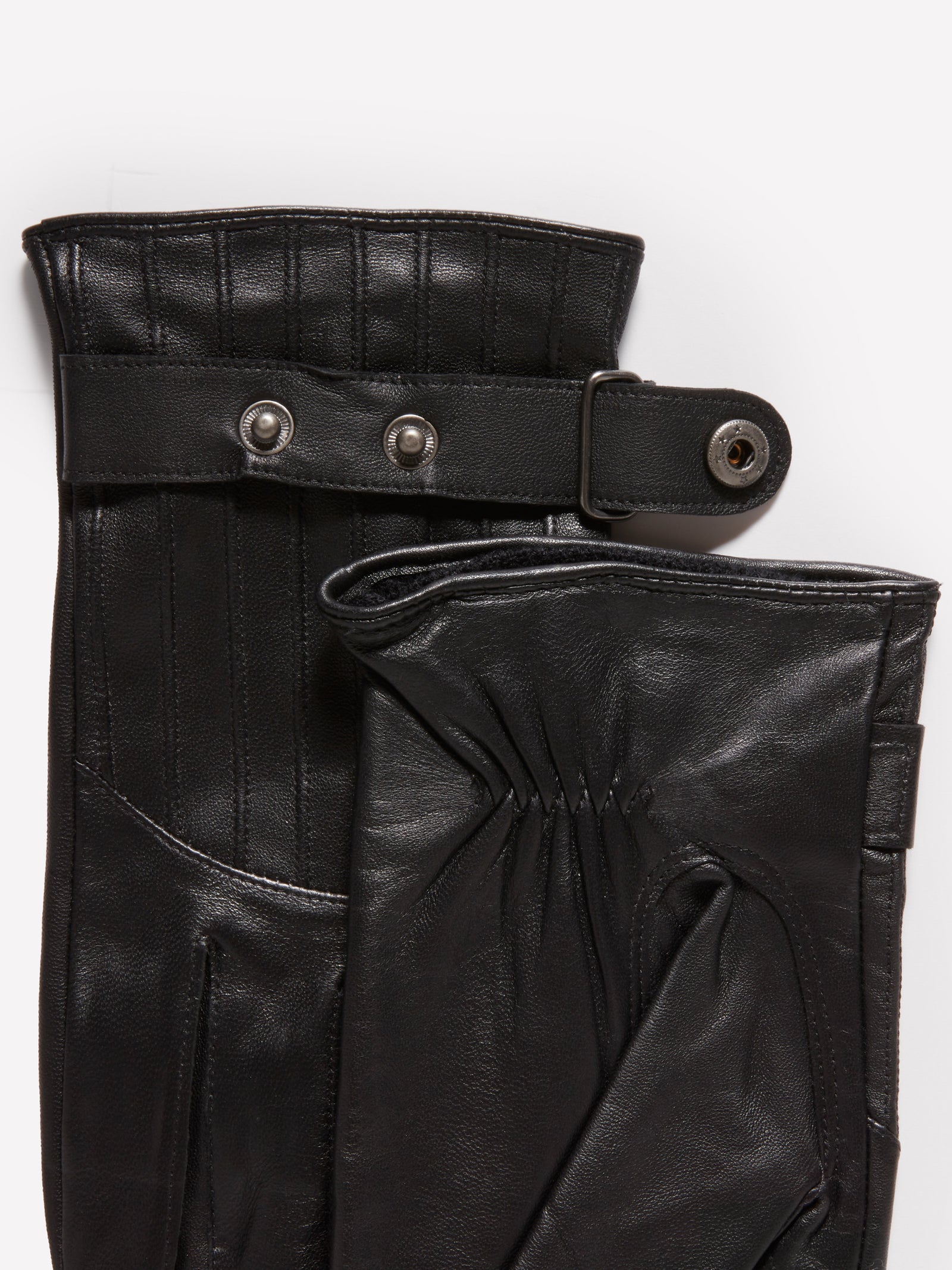 Guantes 100% cuero da uomo nero 2 | Sisley Outlet