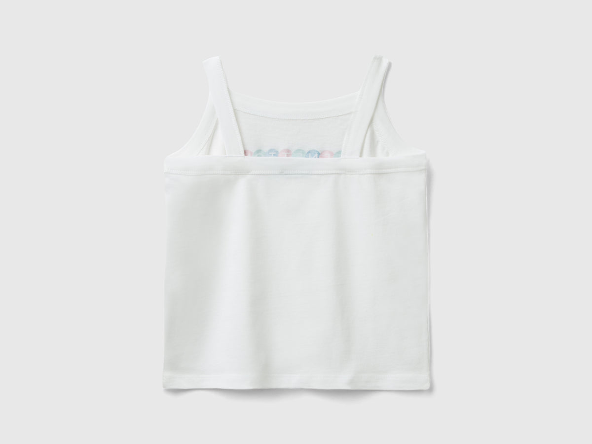 Canotta con stampa logo glitter