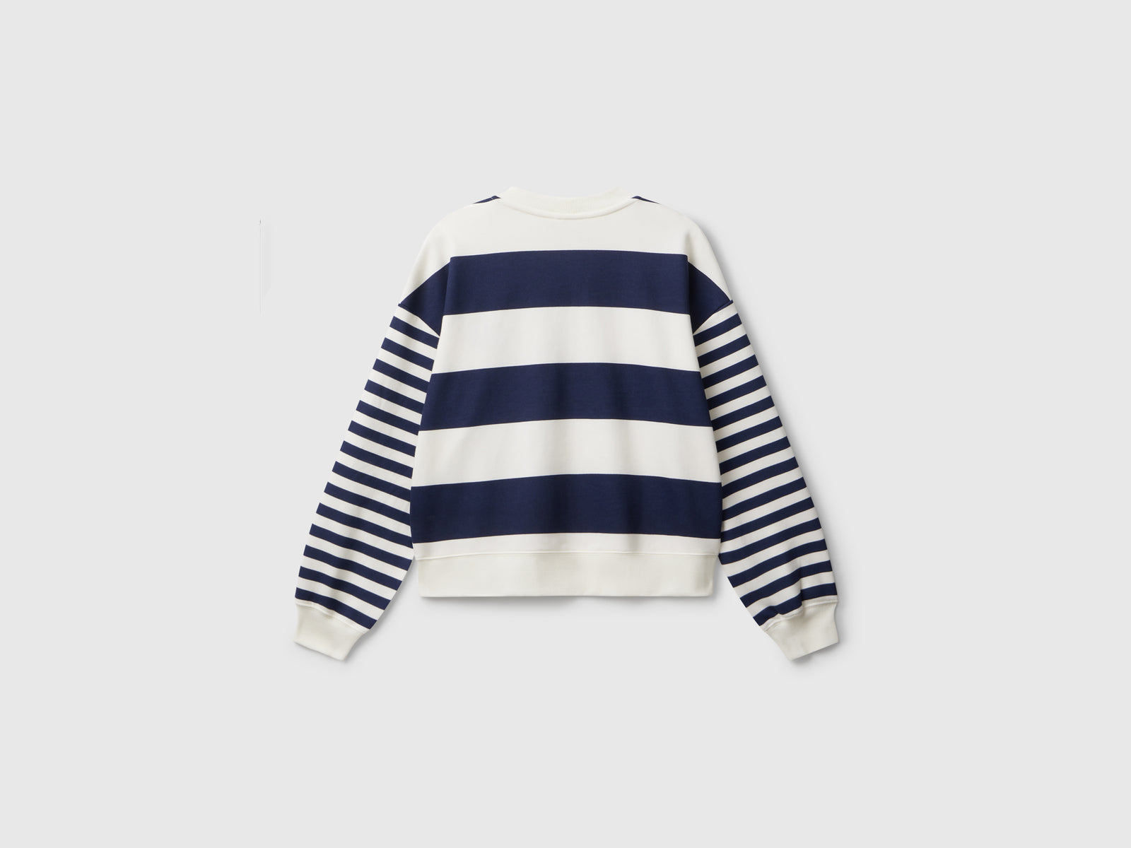 Felpa girocollo a righe da donna blu scuro 2 | Benetton Outlet