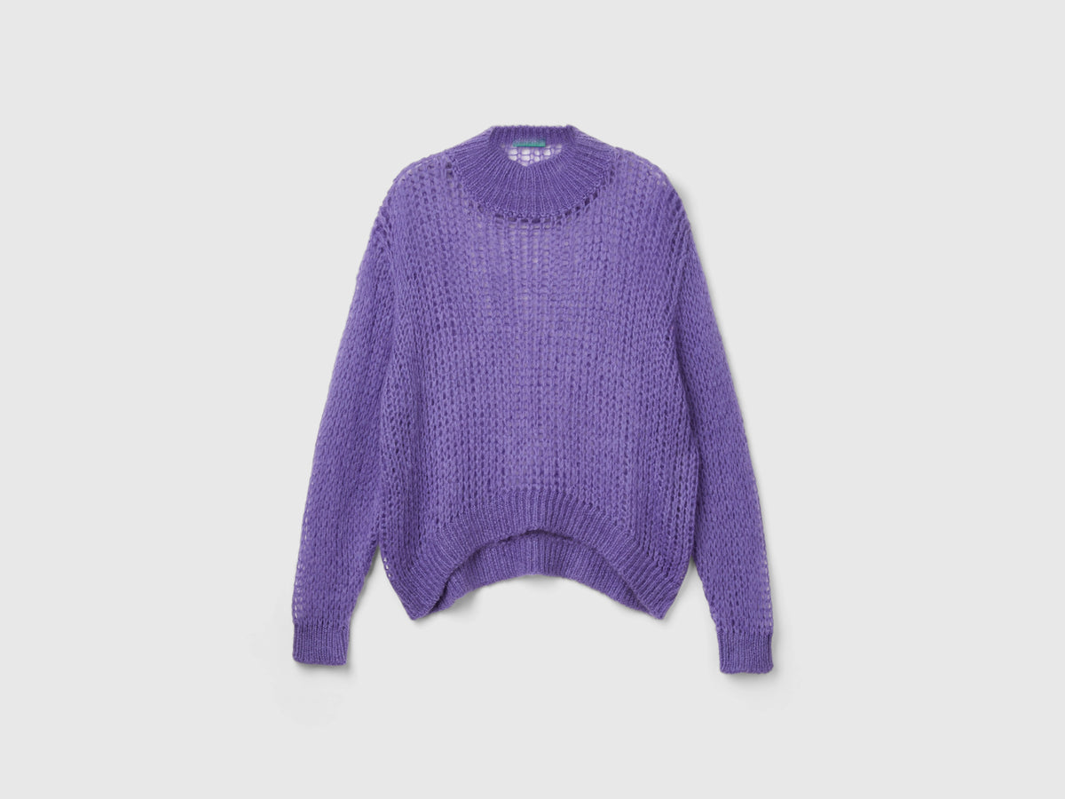 Lupetto a rete in misto mohair
