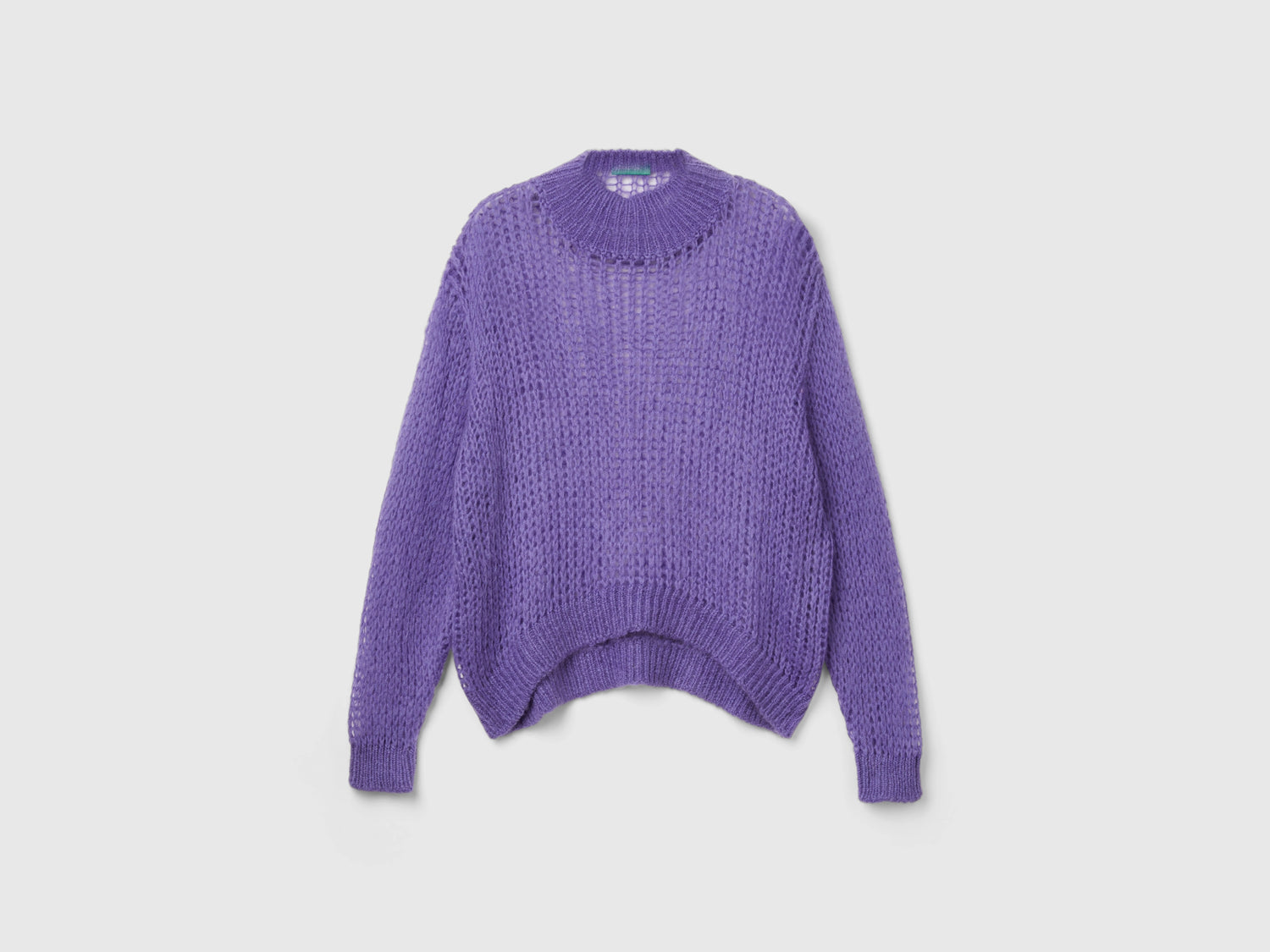 Lupetto a rete in misto mohair da donna lilla | Benetton Outlet