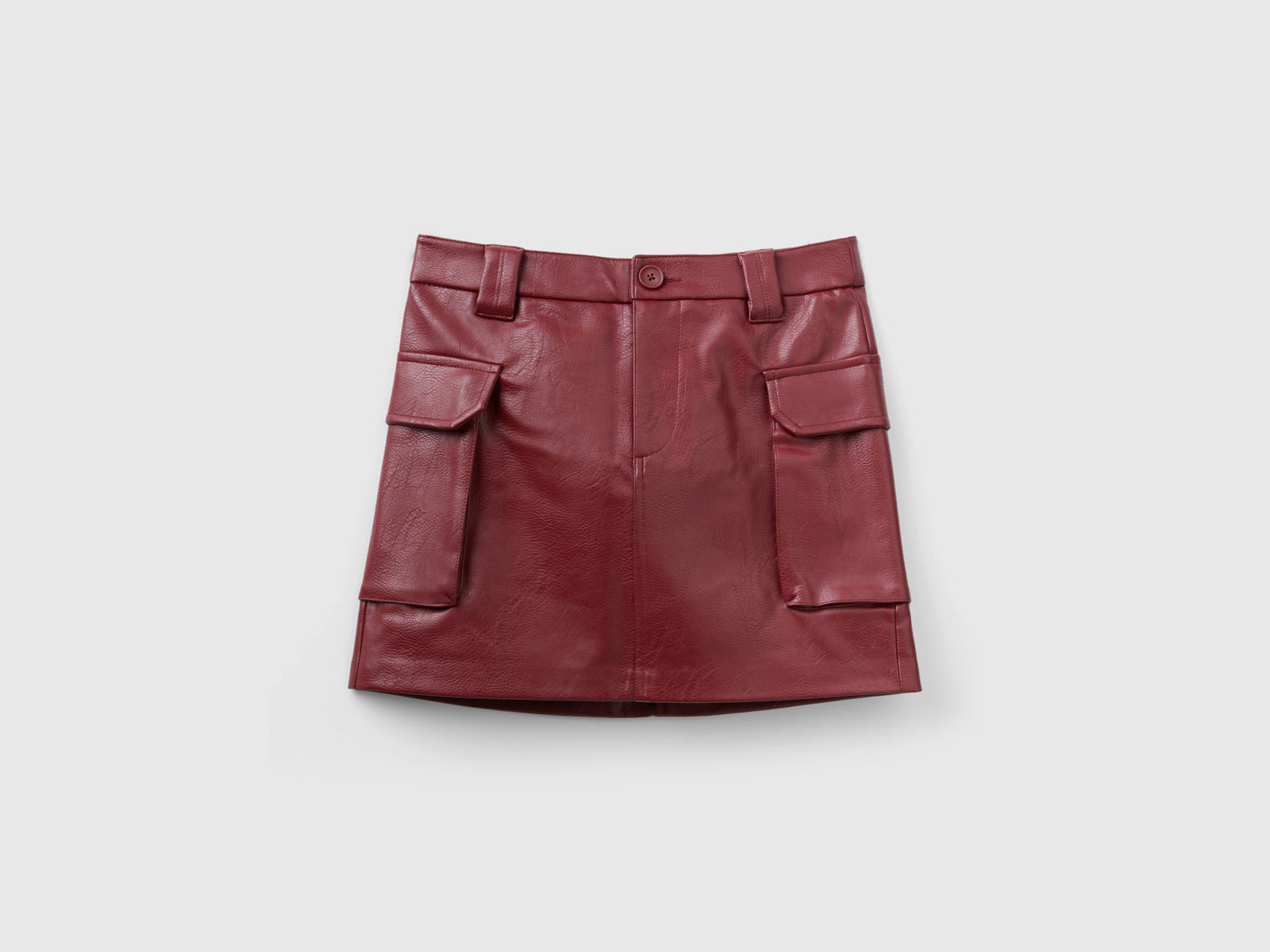 Minigonna cargo in tessuto spalmato da donna bordeaux | Benetton Outlet