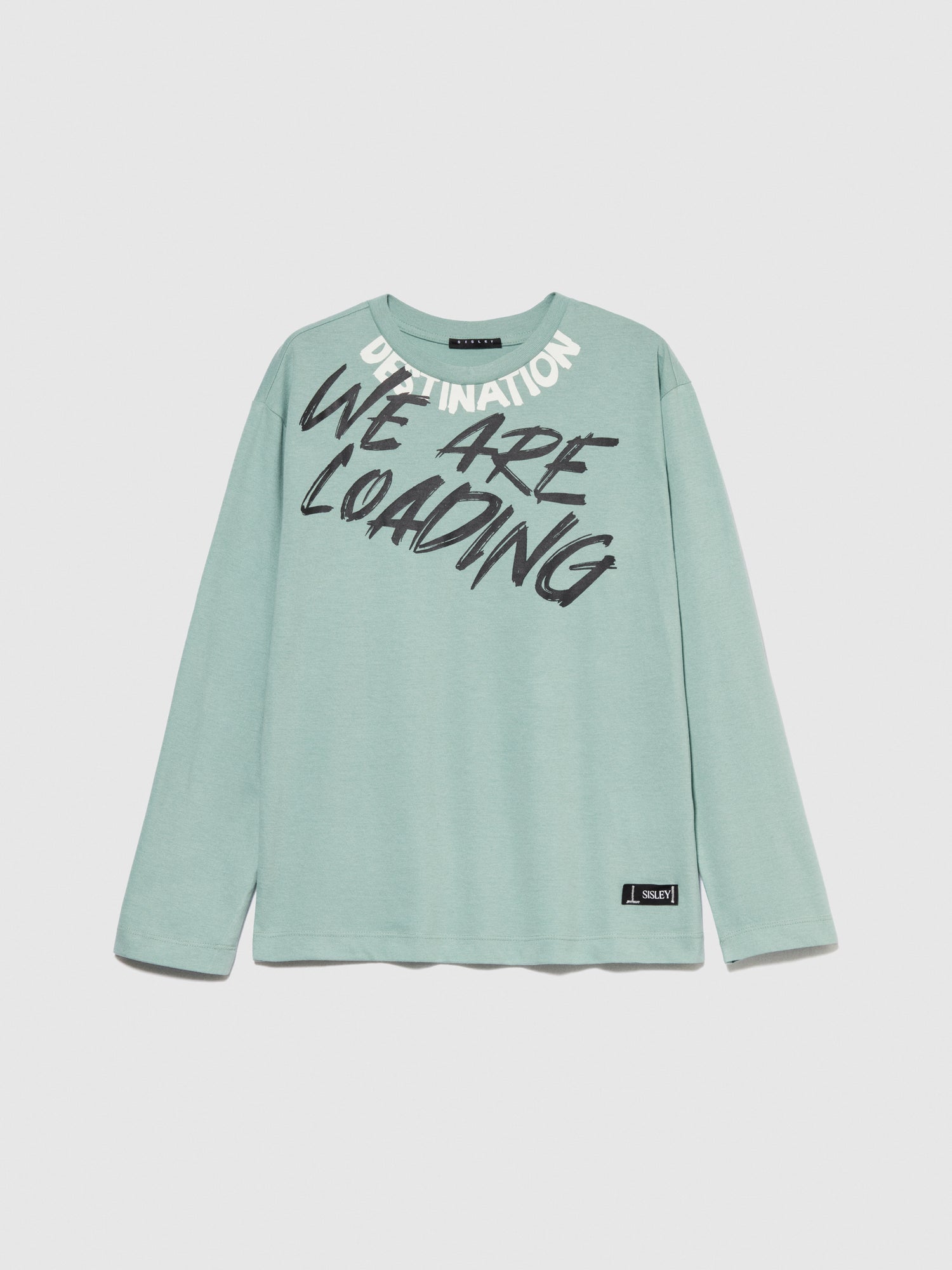 T-shirt over con stampa da bambino turchese | Sisley young Outlet