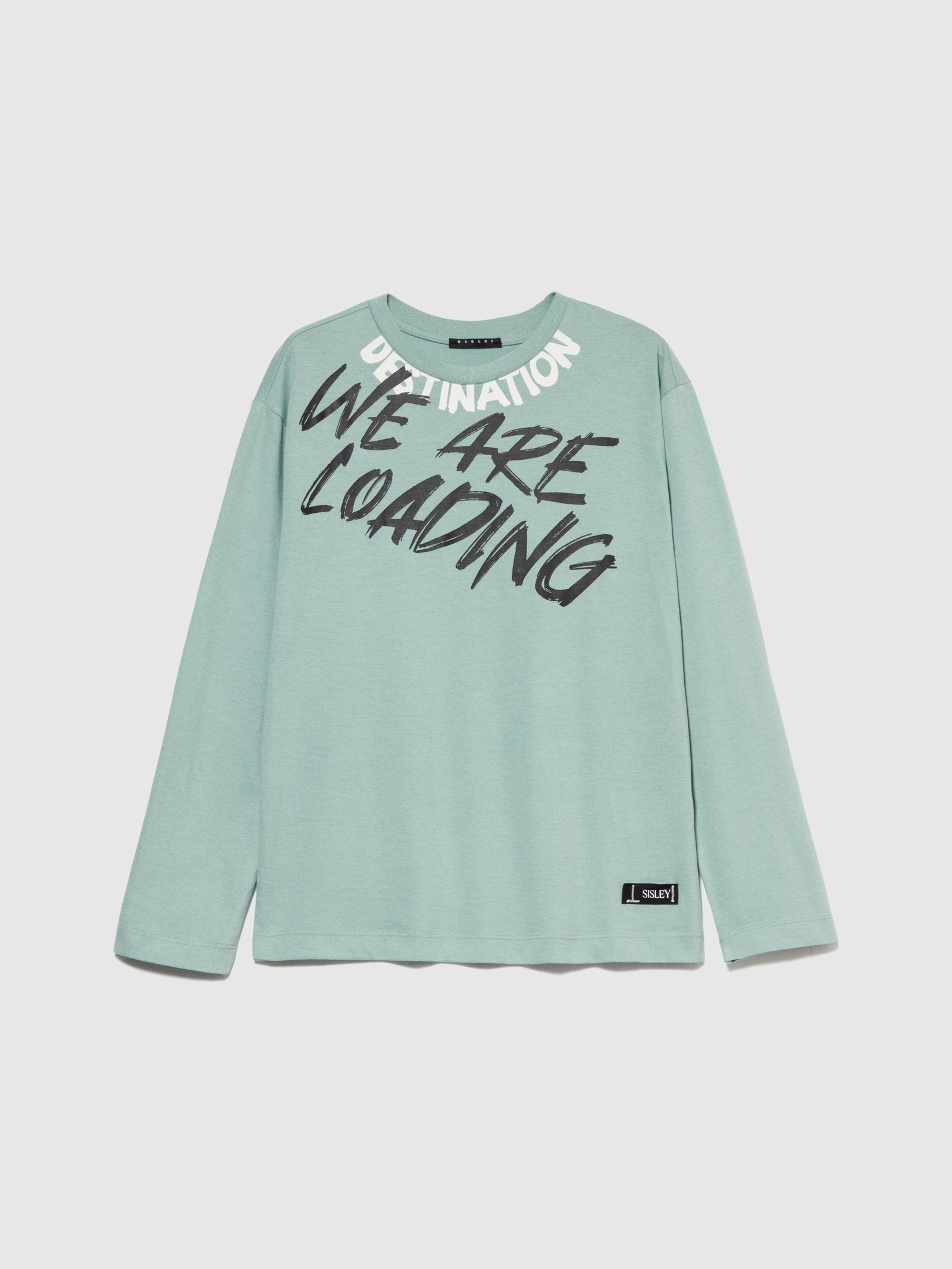 T-shirt over con stampa da bambino turchese | Sisley young Outlet