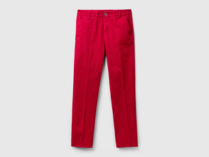 Chino slim fit in cotone rosso ciliegia