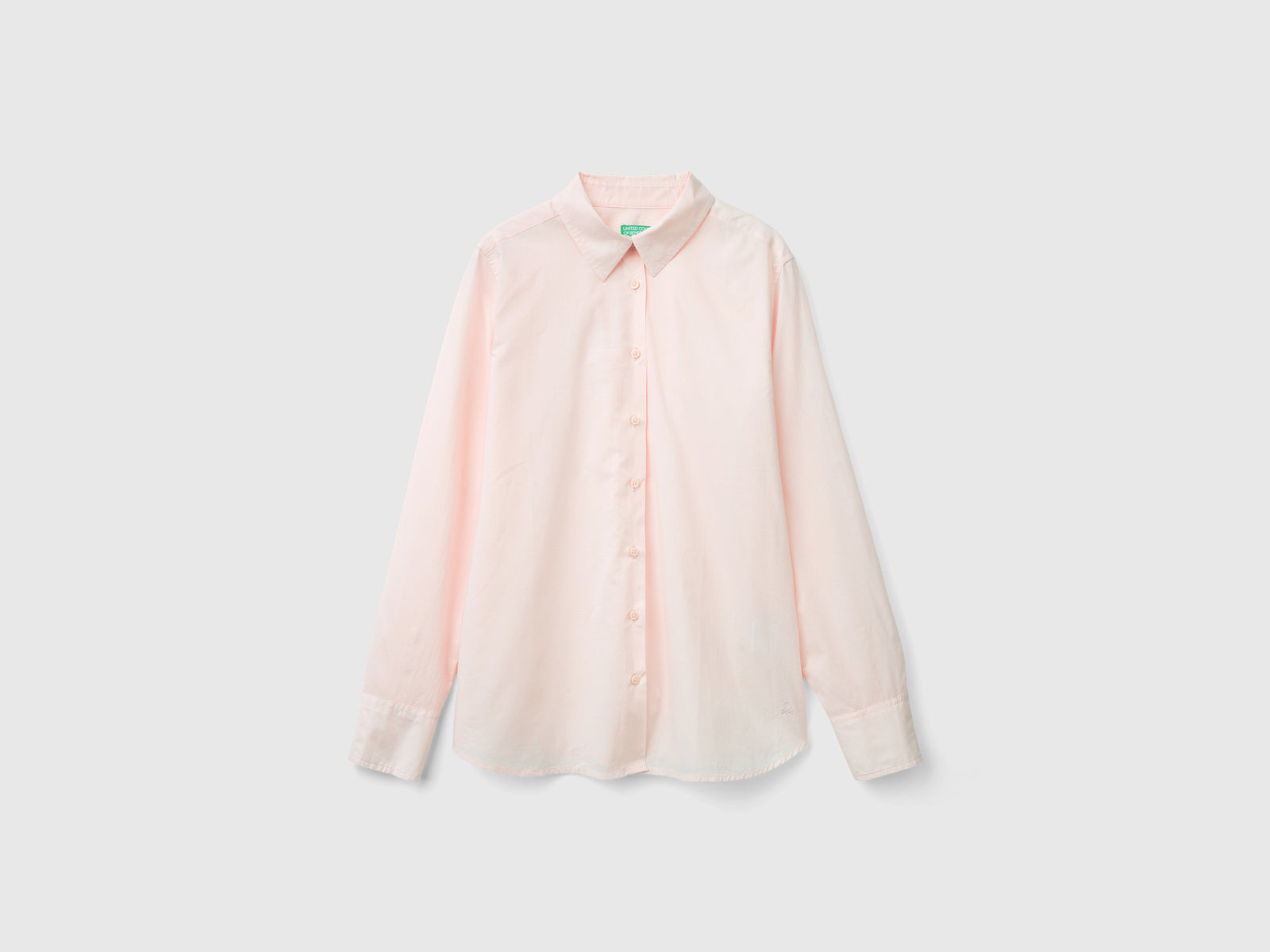 Camicia regular fit in cotone leggero da donna rosa pastello | Benetton Outlet