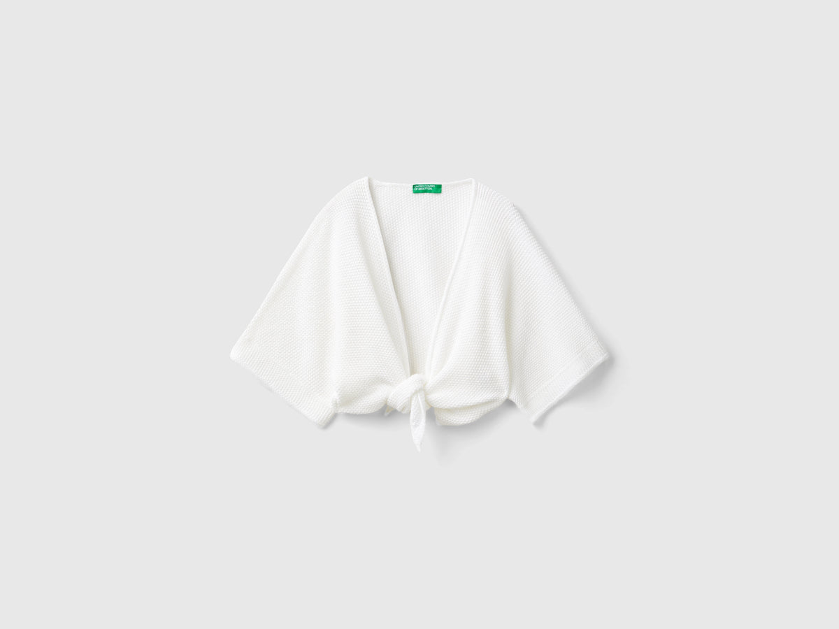Cardigan a manica corta in misto lino