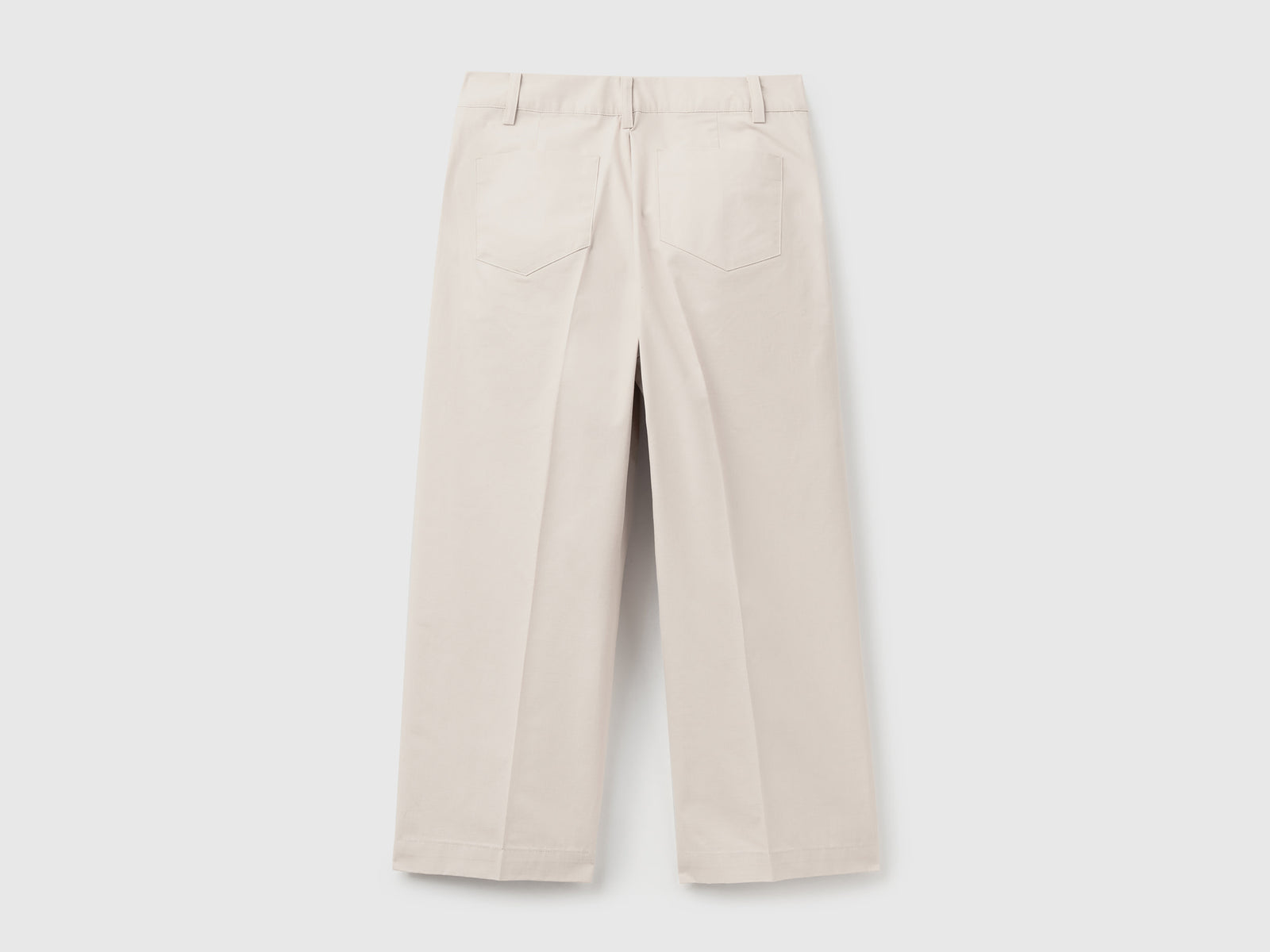Pantaloni cropped 100% cotone da donna bianco panna 2 | Benetton Outlet
