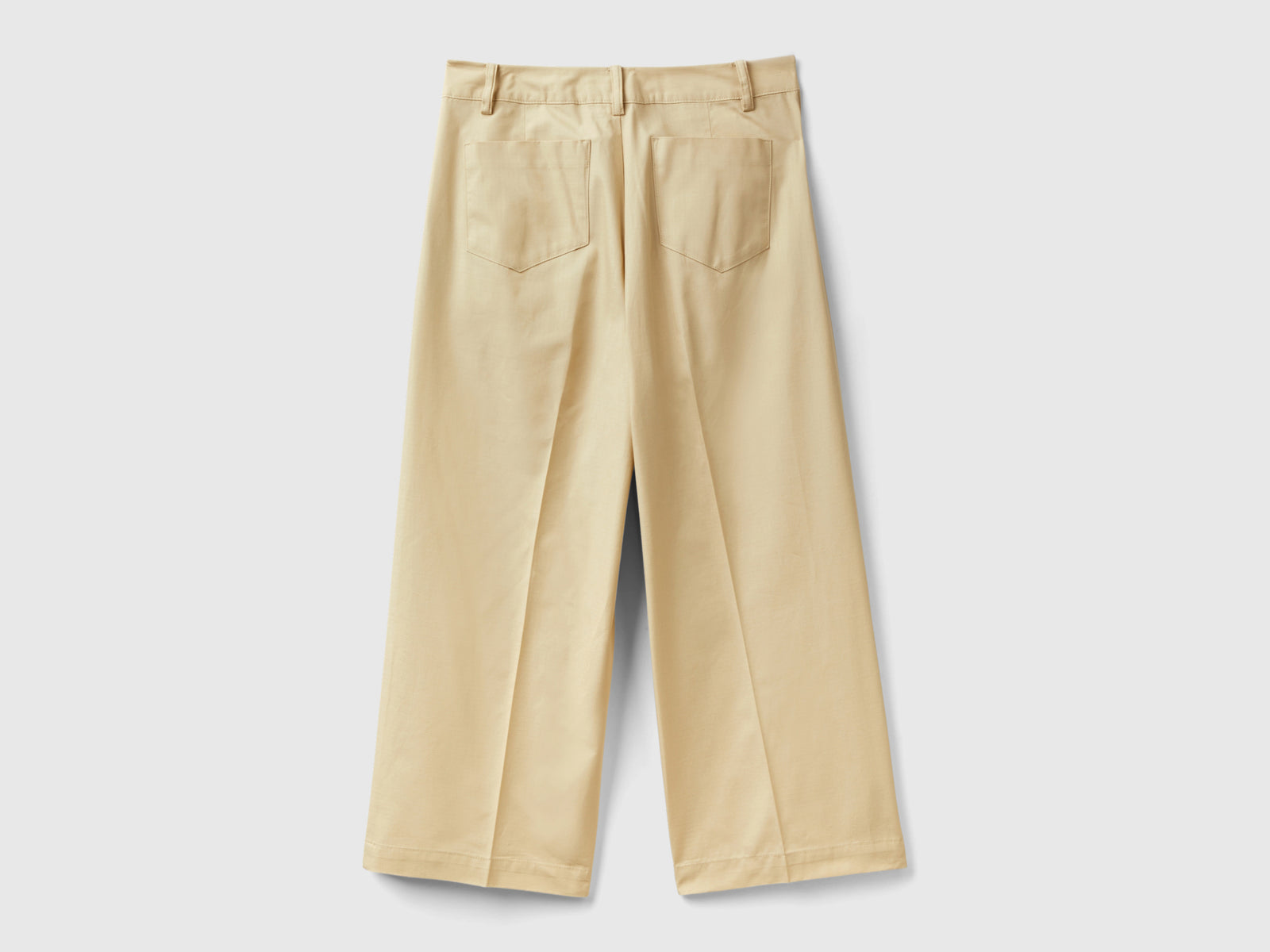 Pantaloni cropped 100% cotone da donna beige 2 | Benetton Outlet