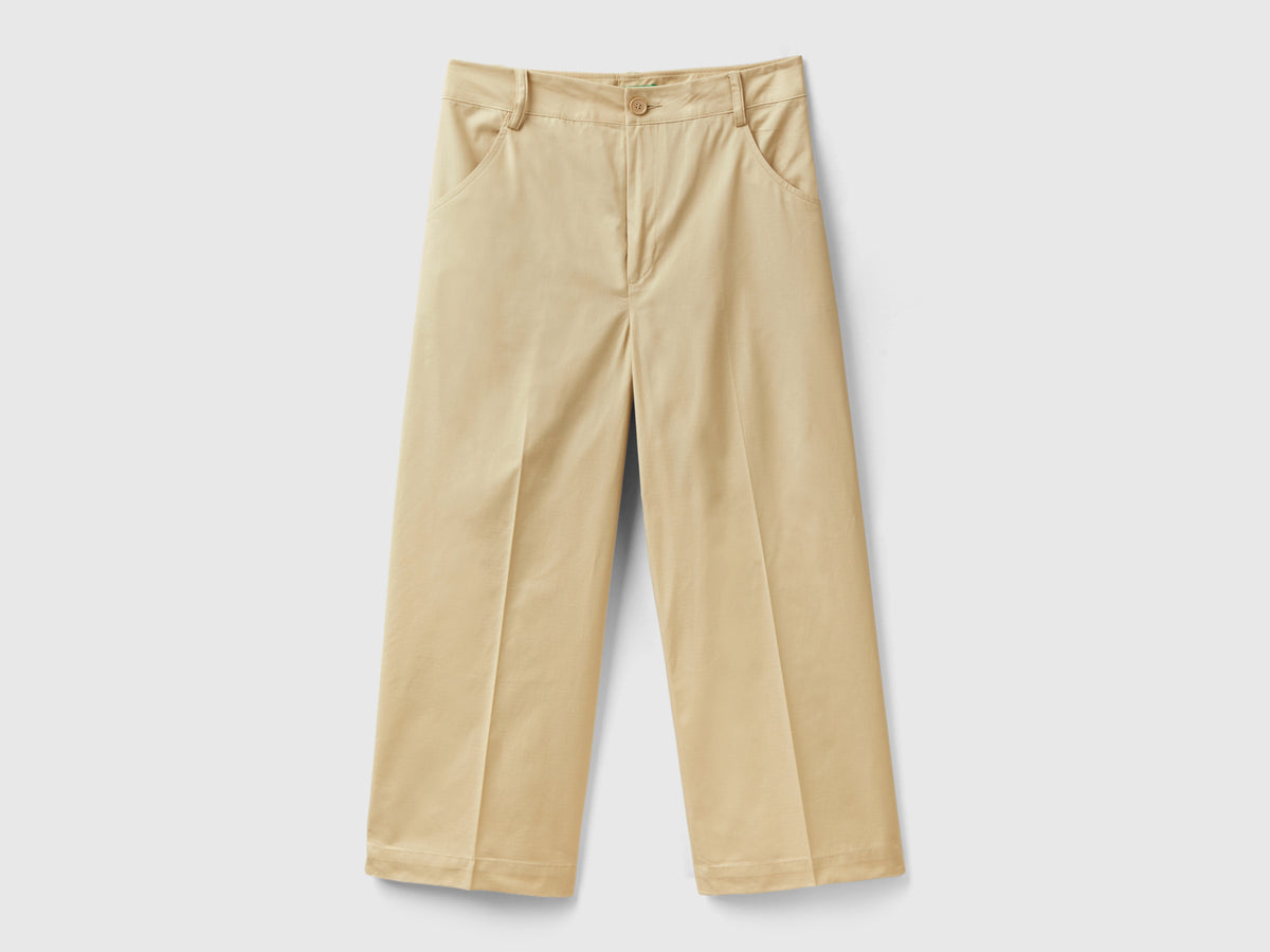 Pantaloni cropped 100% cotone
