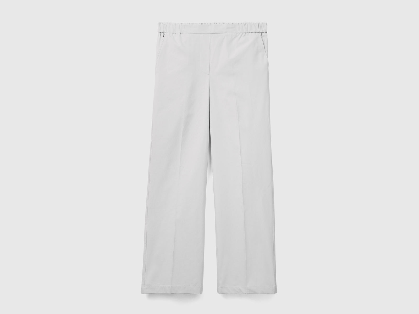 Pantaloni con elastico in vita da donna bianco panna | Benetton Outlet